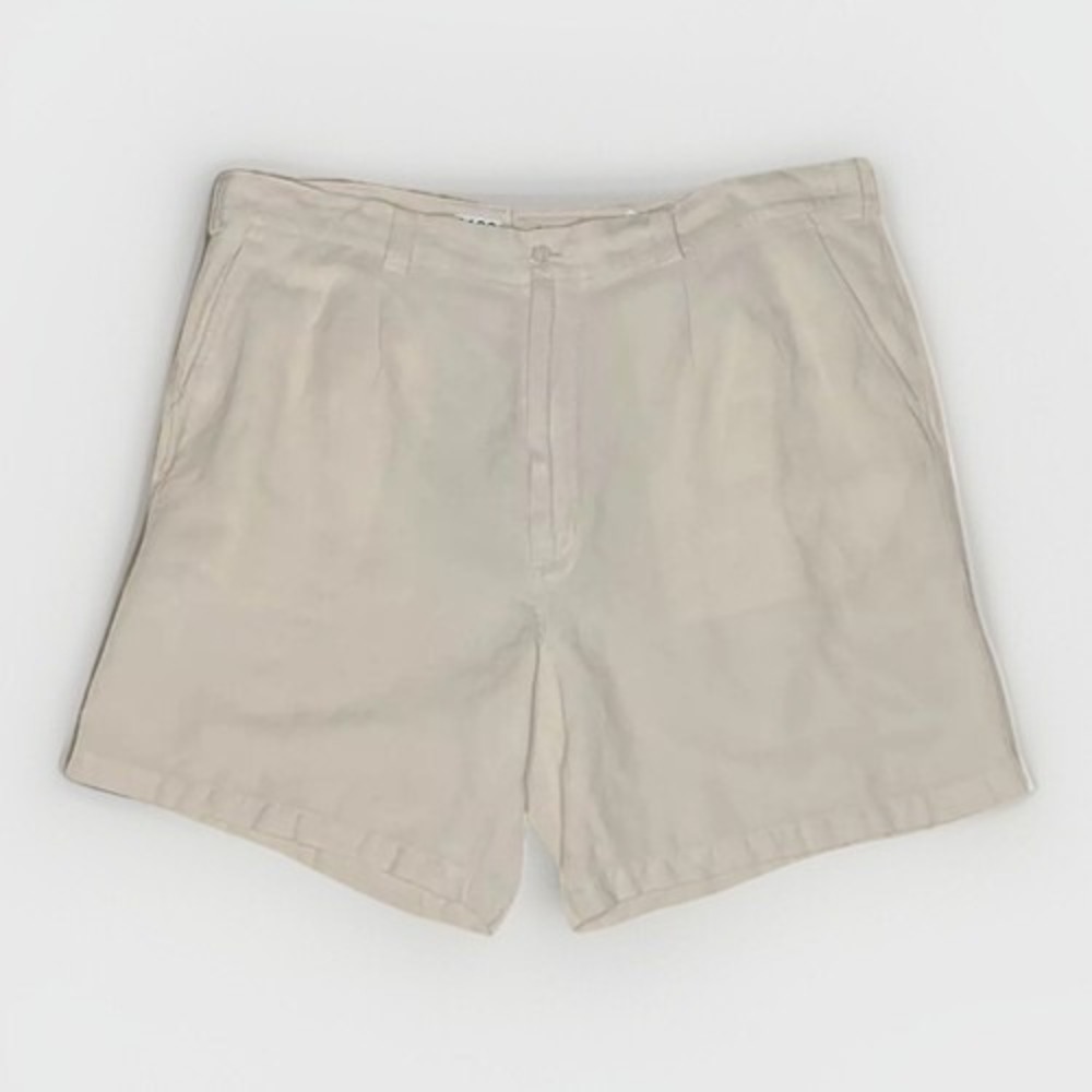 NWOT Cubavera Beige/Tan Button Zip Chino Shorts Men Size 44 China Linen/Rayon